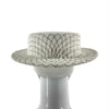 CHANEL - Quilted Fantasy Tweed CC Boater Hat - Black, White
