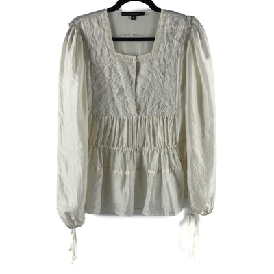 Givenchy - Pristine - Jaw String Ruffle Silk Blouse - Ivory Top - 36 US S
