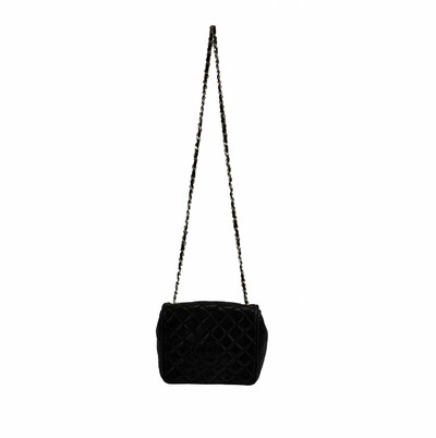 Chanel - Vintage Chanel Quilted Smal Black Leather Flap Crossbody