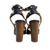 Valentino Garavani - Rockstud Leather Ankle-Strap Sandals - Navy Blue - 39 US 9