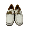 HERMES - Leather Lace Up Nautical Platform Loafers - White / Brown 38 US 8
