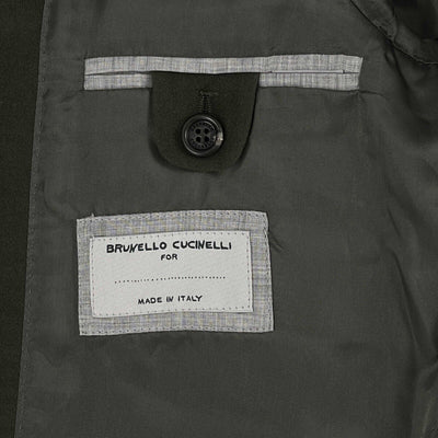 Brunello Cucinelli Cashmere Military Blazer Dark Green Kids' 12 Adult S/M Jacket
