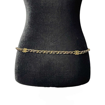 CHANEL - Vintage 97A 90s CC Chain Metal Suede Leather Belt - One Size