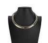 CHANEL - B17K Bold Collar Style Silver Necklace - 'CHANEL' Logo Embossed - OS