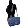 CHANEL - Classic 08 Single Flap Bag - Blue Quilted Lambskin Maxi Shoulder Bag