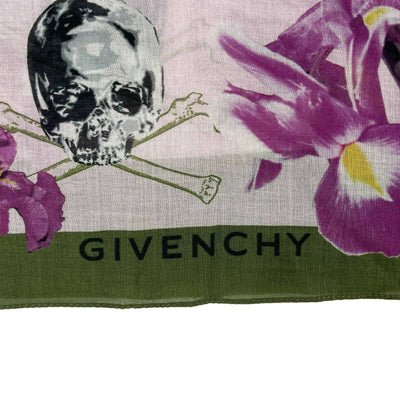 GIVENCHY - Orchid and Skull Print - Pink, Magenta, Army Green, Black - Scarf OS