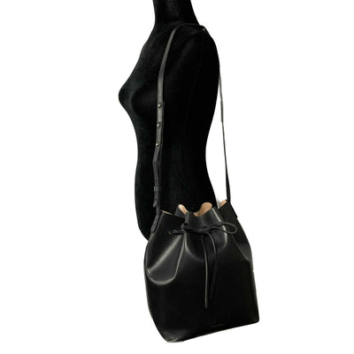Mansur Gavriel - Black Leather Bucket Bag w/ Pouch - Crossbody Strap
