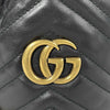 GUCCI - GG Marmont Chevron Leather Bucket Bag Mini Black / Gold Crossbody Bag