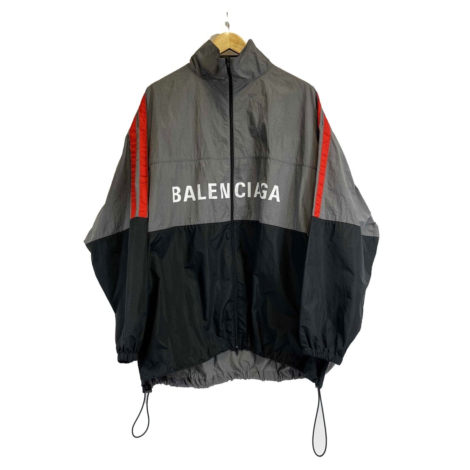 Balenciaga   Oversized Logo Elephant / Windbreaker Grey Jacket