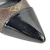 LV Louis Vuitton - Monogrammed Capped Toe Pumps - Brown / Tan - 37.5 US 7.5