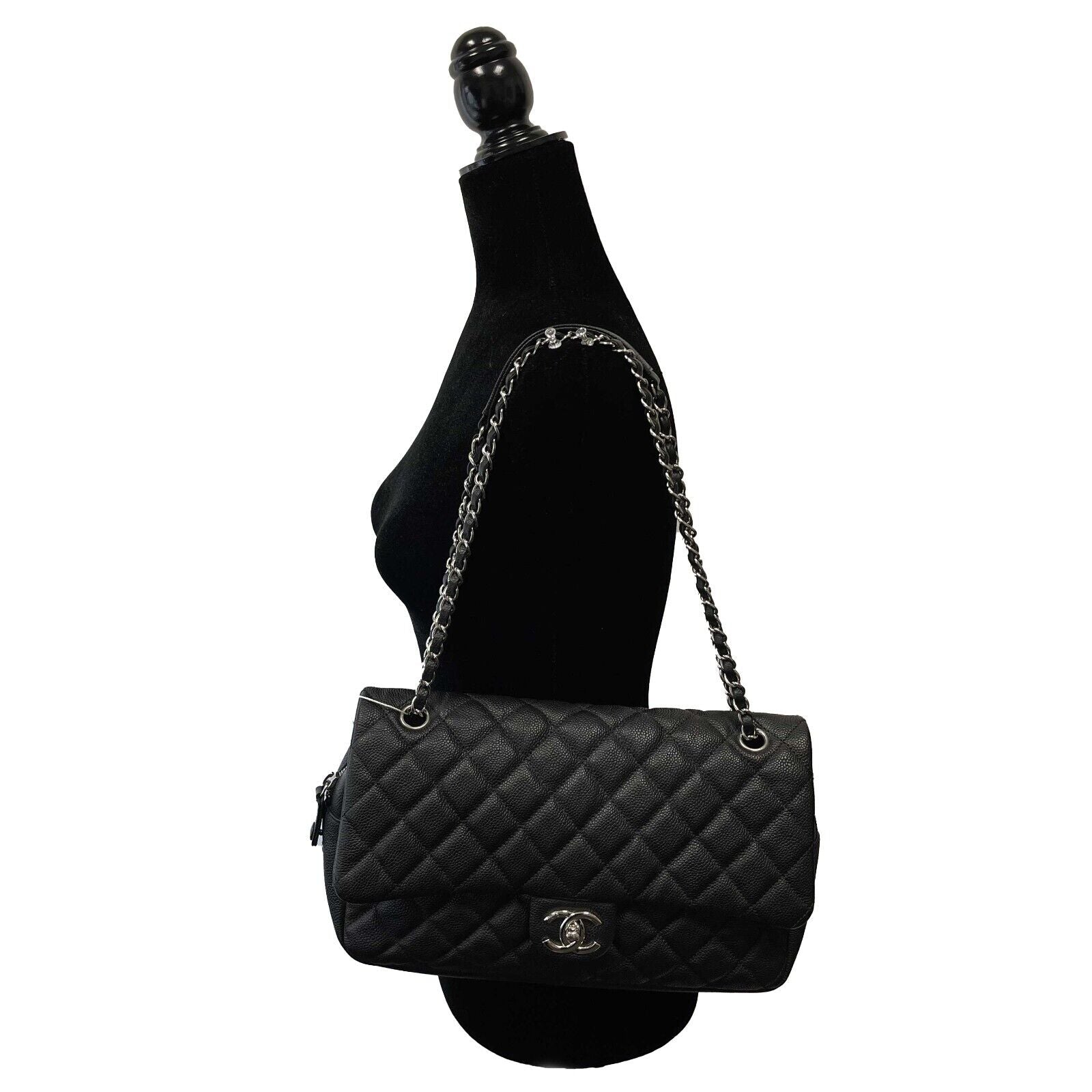 Chanel Easy Flap Bag Quilted Caviar Jumbo - BougieHabit
