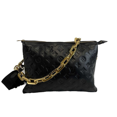 Louis Vuitton - Coussin MM - Black Leather Shoulder Bag w/ 2