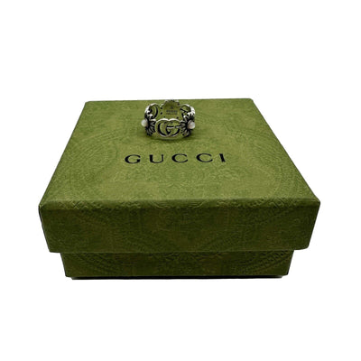 Gucci - Double G Mother of Pearl Ring - Silver - Size 13 US 6.5