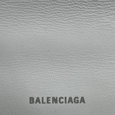 Balenciaga - Hourglass Crystal Logo Leather Top Handle Bag XS - White Crossbody