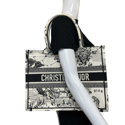 Christian Dior - Medium Book Tote in Latte Dior Zodiac Embroidery - Brand New