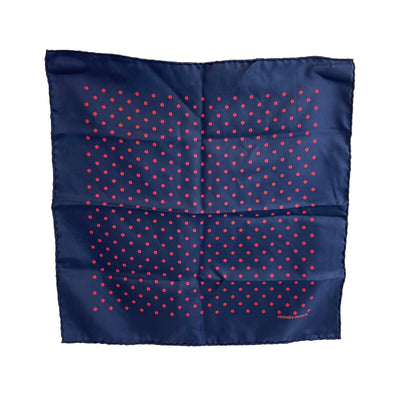 Hermes - Excellent - Paris Red Polka Dot Navy Blue Wrap - Blue/Pink - One Size