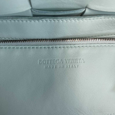 Bottega Veneta - Cassette Intrecciato Lambskin Teal Washed Shoulder Bag