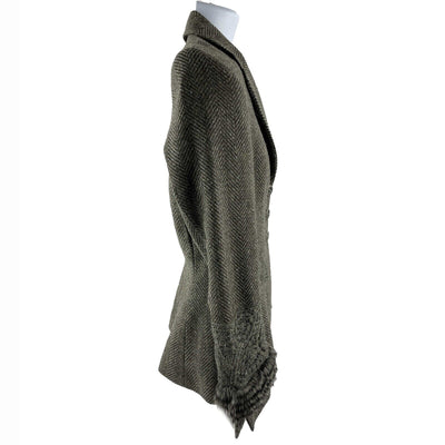 T.ba - New w/ Tags Tasmanian Tweed Lace Faux Fur Jacket - Grey / Brown - 40 US Medium
