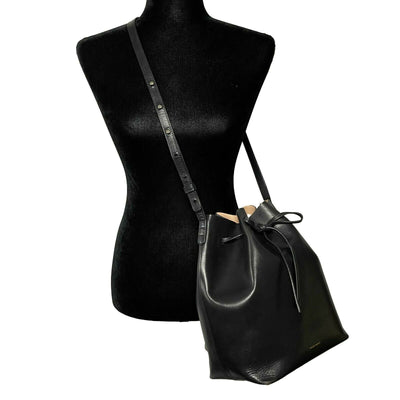 Mansur Gavriel - Black Leather Bucket Bag w/ Pouch - Crossbody Strap