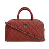 CHANEL - Sac Bowling Bag in Red Caviar Leather - Top Handle W/ Shoulder Strap