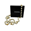 CHANEL - Vintage 80s Pearl Strass Crystal Accent - Pearl / Gold Necklace