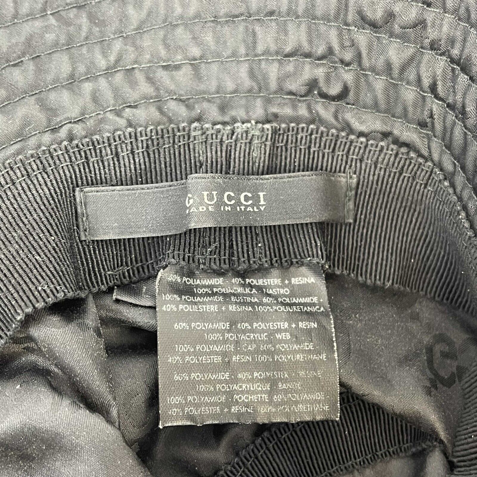 Gucci - Printed GG Logo Throughout Unisex Bucket Hat - Black
