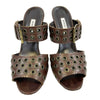 Manolo Blahnik - Leather Peep Toe Buckle Heeled Sandal - Brown - 36.5 US 6.5