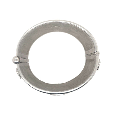 CHANEL - 02C Millennium Silvered Cuff - Enamel Multicolor Circles - CC Logo - OS