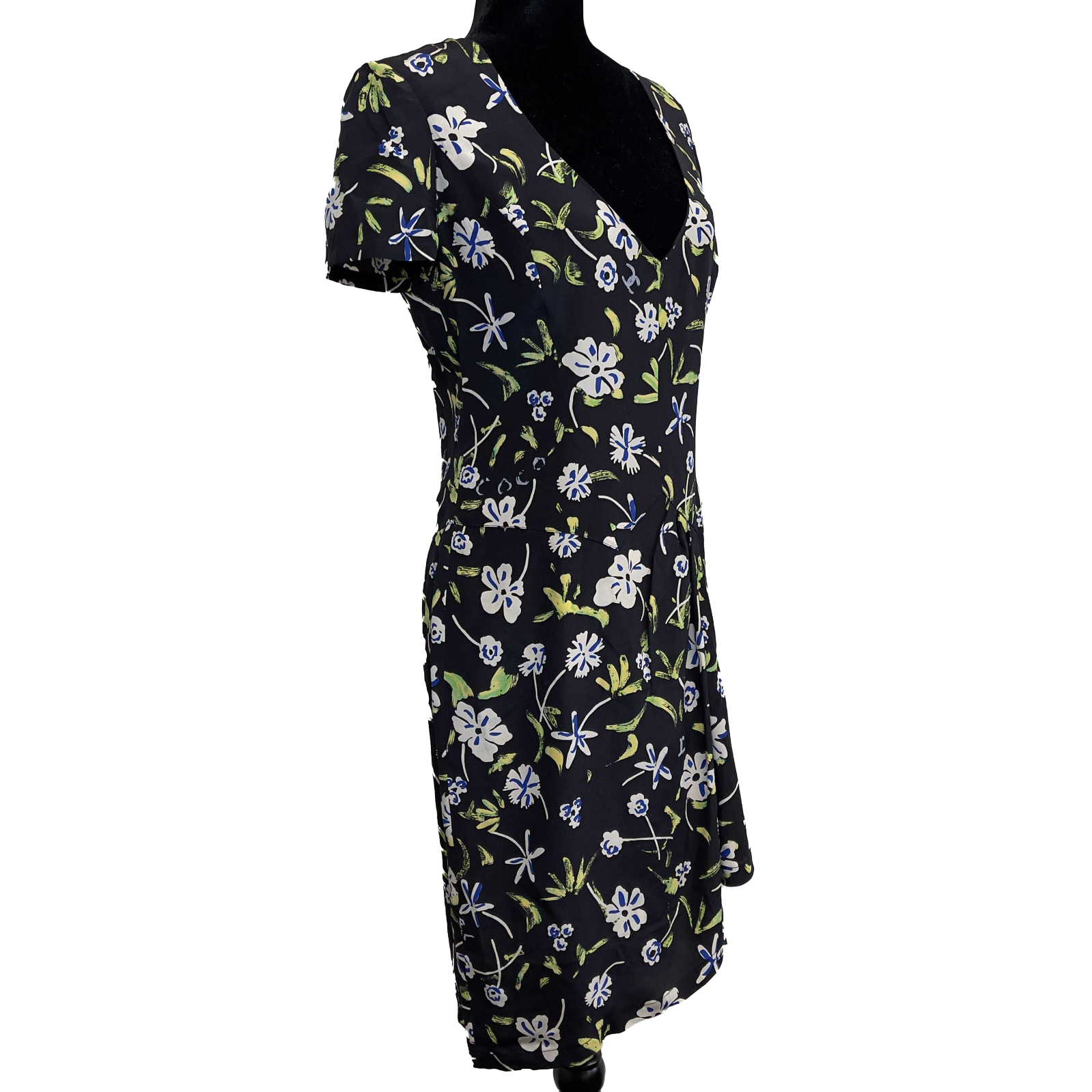 CHANEL - Vintage 97P Silk Floral Dress - Black Printed -Size FR 40 US -  BougieHabit