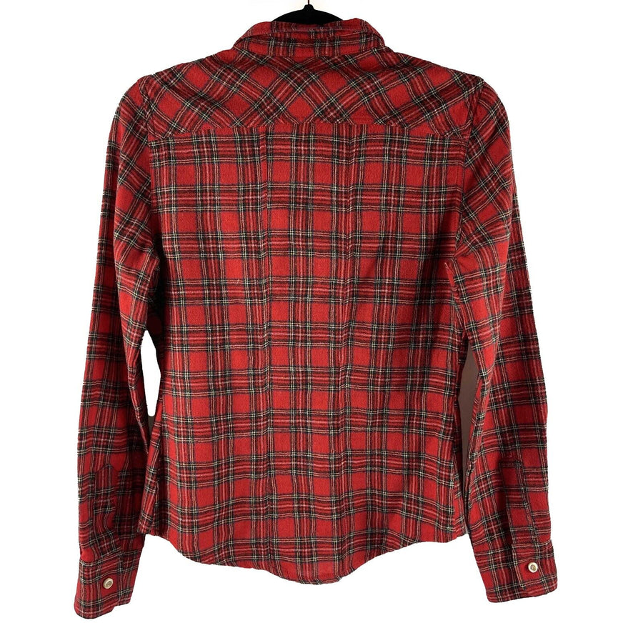 Isabel Marant - Plaid Wool Button Long Sleeve Red Top - US XXS