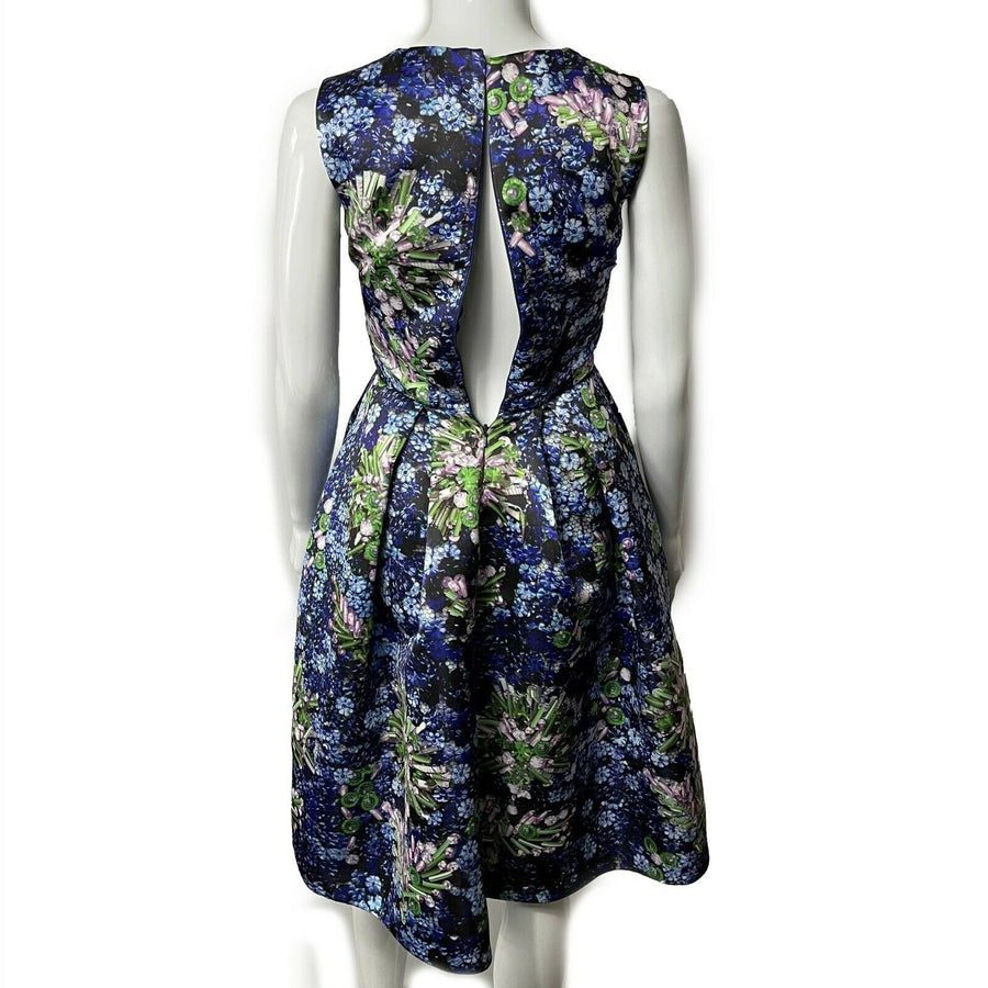 Mary Katrantzou - Sleeveless Gem Print Tulle Dress - Blue Multicolor - Size 2