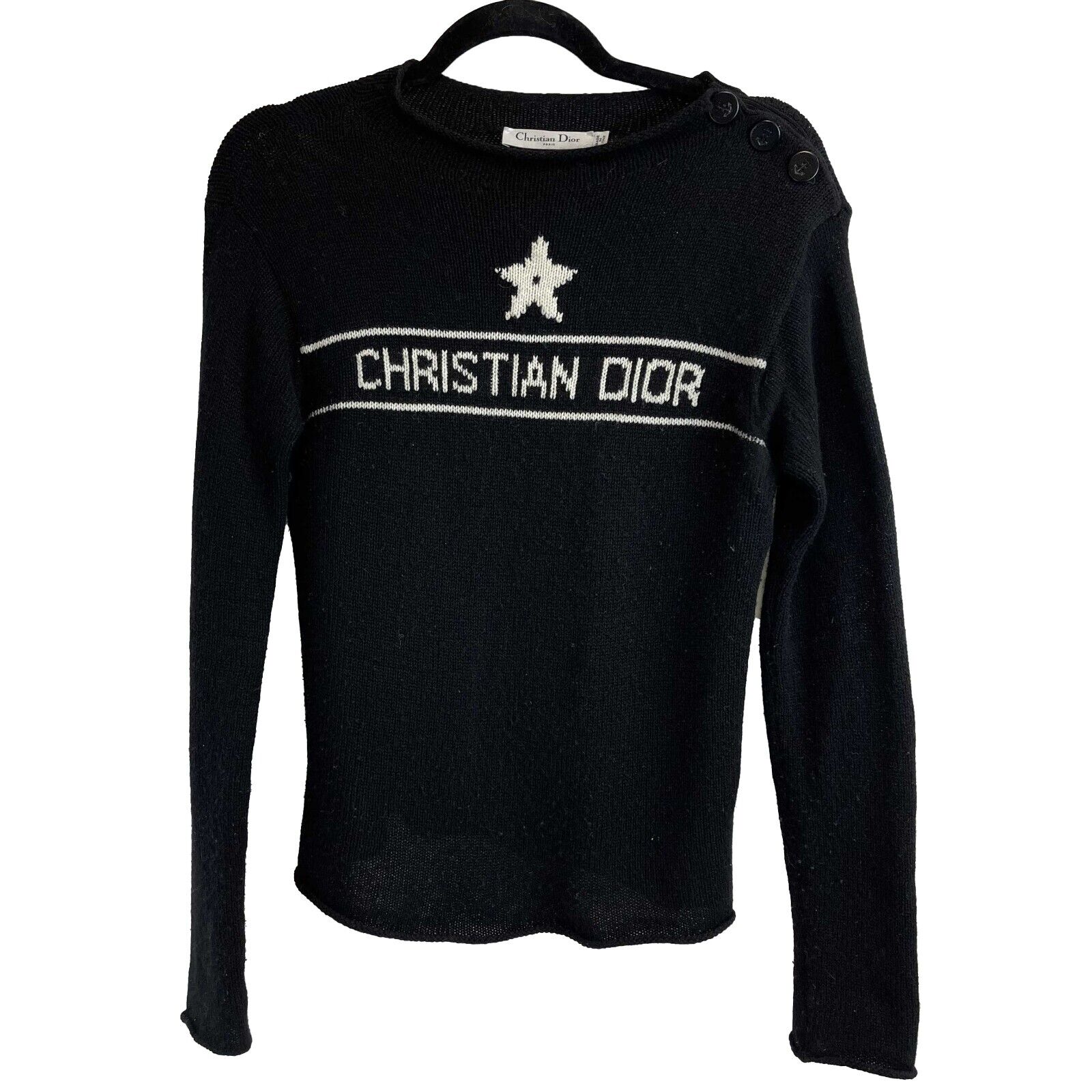 Christian Dior - Embroidered Logo Knit Cashmere Sweater - 34 - US 2