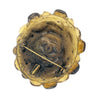 CHANEL - 00A Gripoix Brooch - Amber Glass & Pearl CC Logo - Antique Gold