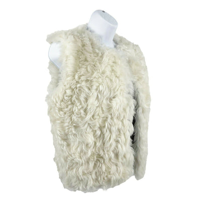Celine - 2020 Shearling Vest Jacket Waistcoat - Ivory - 34 US 2 XS