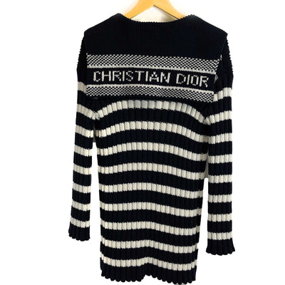 Christian Dior NEW Belted Mariniere Sailor Sweater Cardigan Ivory / Navy 34 US 2