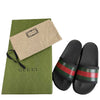 Gucci - Men's Web Rubber Slide / Sandal - Black, Red, Green - Size 9 BRAND NEW