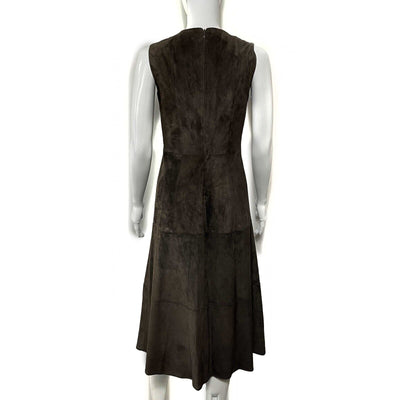 THE ROW - Excellent - Suede Liffen Midi - Dark Brown Dress - Size 4