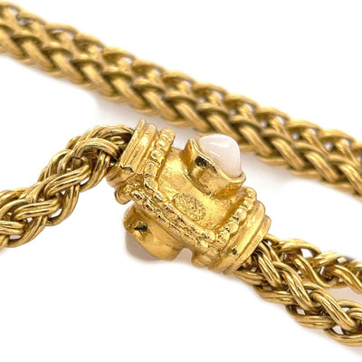 Chanel - Gripoix 95A Barrel Slider Long Double Rope Chain - Gold - Necklace