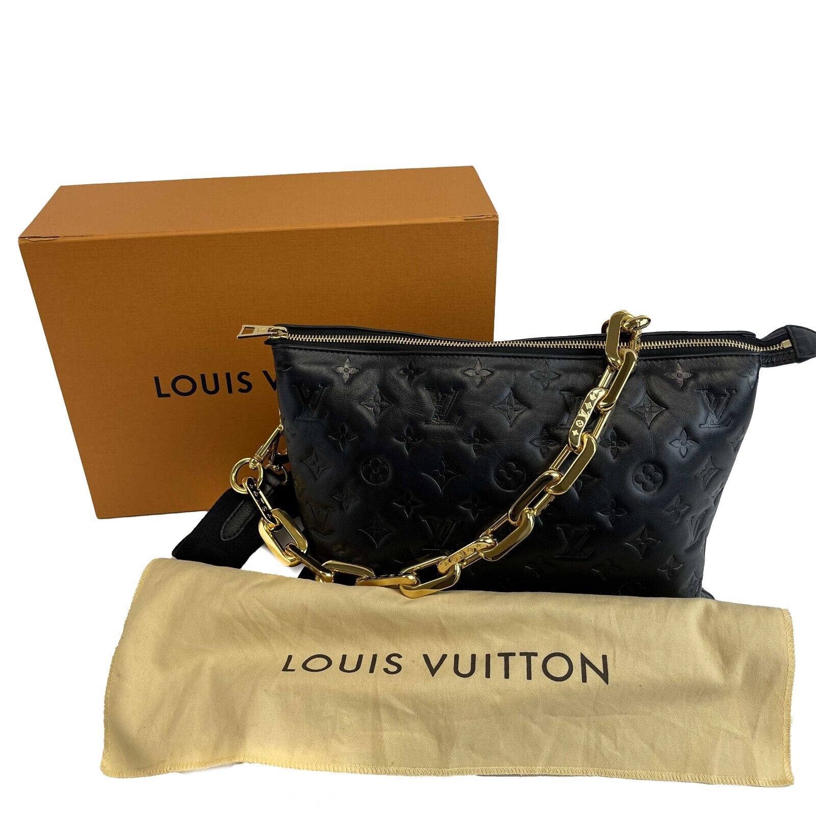 Louis Vuitton Coussin MM Black in Puffy Lambskin with Gold-tone - US