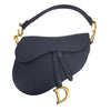Christian Dior - Calfskin Leather Saddle Bag Navy Blue / Gold CD Shoulder Bag