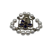 CHANEL - 07A CC Camellia Pearl / Red / Purple Round Gripoix Brooch Flower Pin