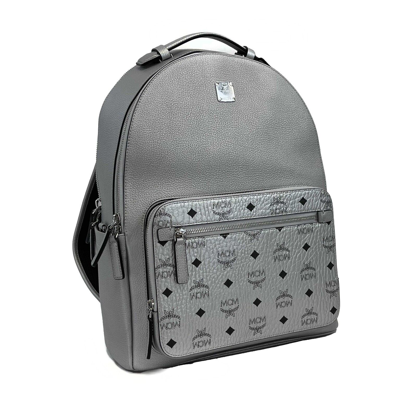 MCM - NWT Silver Large Stark Backpack - Silver & Black NEW