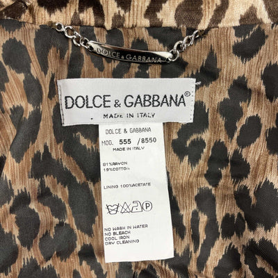 Dolce & Gabbana - Vintage Leopard Print Viscose Trench Coat - 40 US M