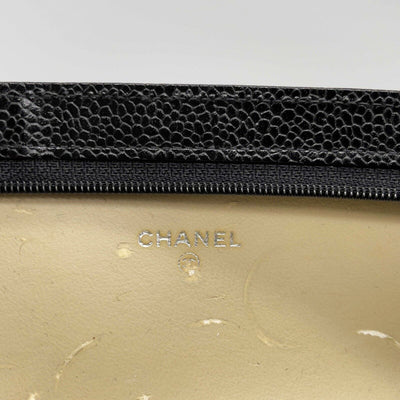 CHANEL - Vintage 96 Small Black Case / Pouch / Makeup Bag Caviar Leather / CC Lo