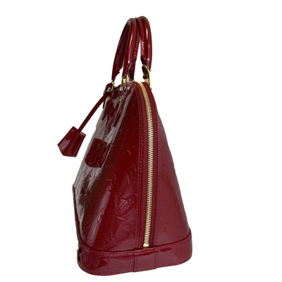 Louis Vuitton - Excellent - Alma PM in Red Patent Leather - Top Handle Handbag