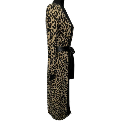Be Blumarine - New w/ Tags - Leopard Printed Long Cardigan - Brown, Black - 4