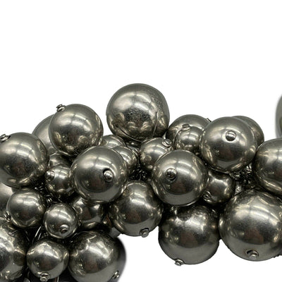 CHANEL- New - 2013 Summer - B13 S Silver CC Charm Cluster Ball Spheres Bracelet