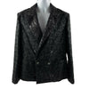 CHANEL - Black CC - Broderie Anglaise Eyelet and Sequin Blazer - Size 42 - US 10