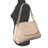 CHANEL - Beige Quilted Large / Jumbo Caviar Leather Accordion Flap Shoulder Bag