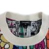 CHANEL - 21A Multicolor Cashmere Logo Print Intarsia Sweater 34 US XS - NEW